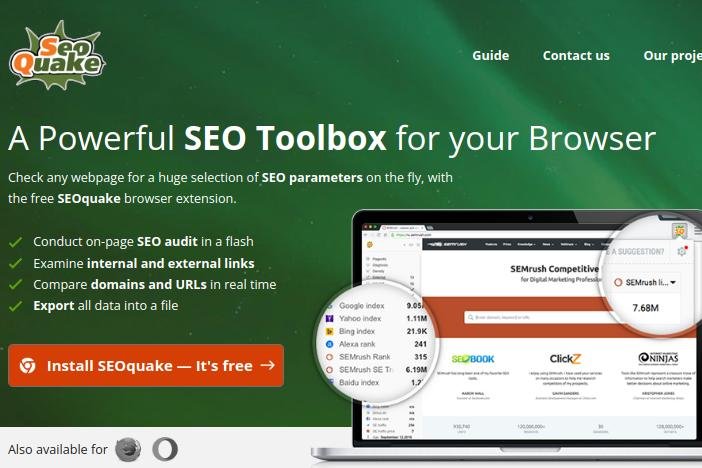 SEOquake le plugin SEO pour votre browser