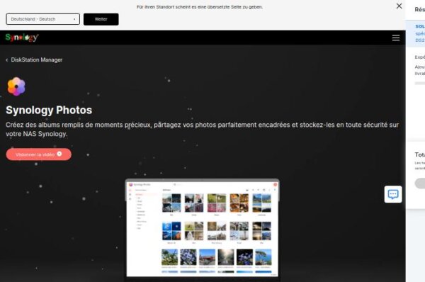capture d'écran de synology photos, gestionnaire de photos sur nas