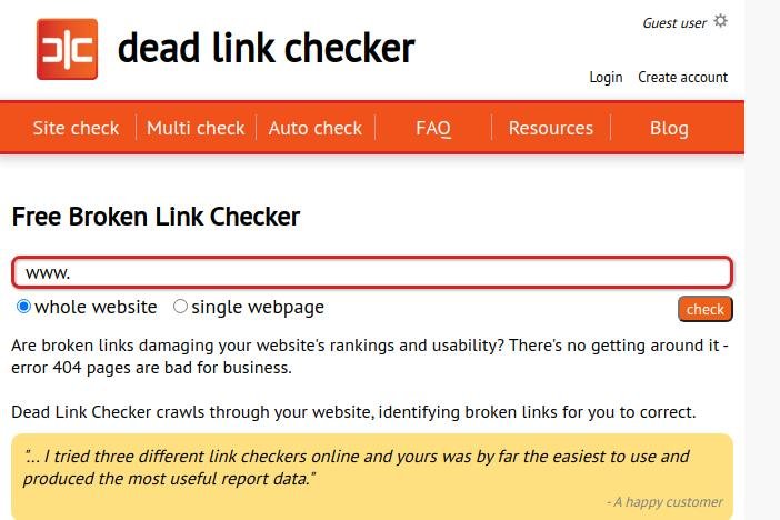 Dead Link Checker détecte les liens web cassés