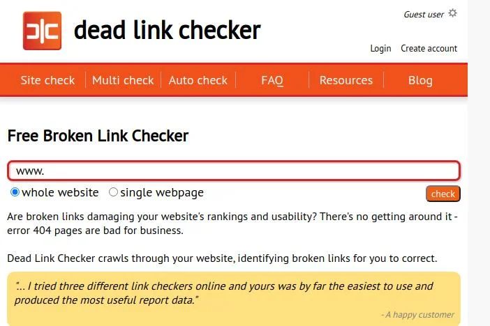  Dead Link Checker : vérifie les liens rompus de votre site web