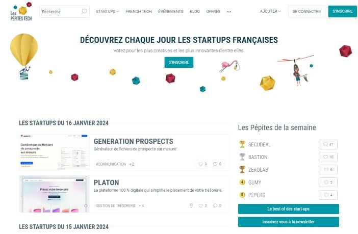 Les pepites tech référence les startups