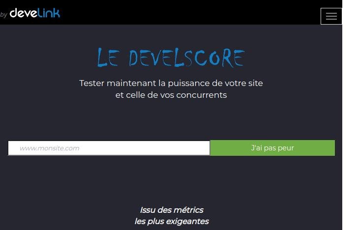  Develscore mesure la notoriété de votre site web