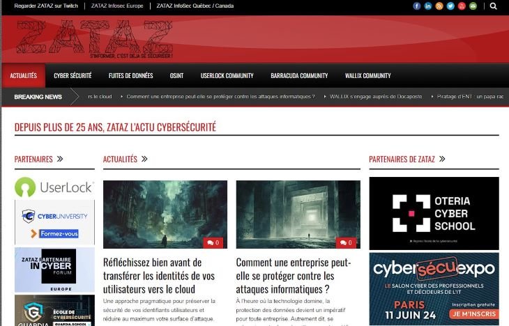 Zataz : le blog dédié à la cybersécurité 2 Visuel de Zataz