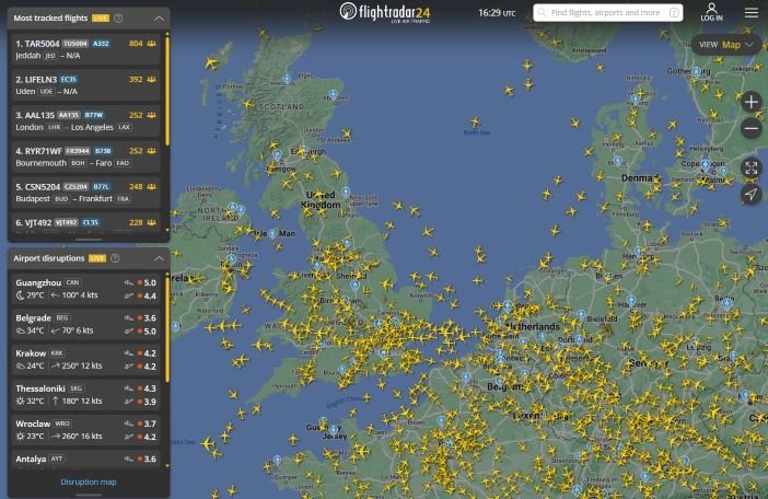 FlightRadar24 : le suivi des avions en temps réel 2 visuel flightradar24