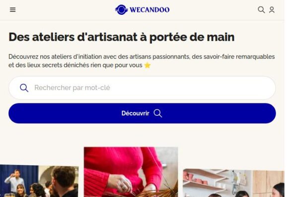 site web de wecandoo proposant des ateliers d'artisanat
