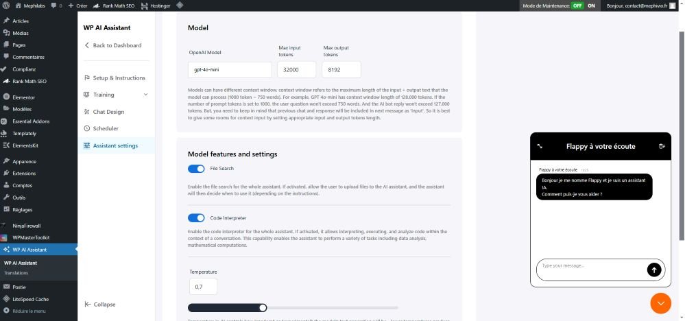 WP AI Assistant : votre chatbot pour Wordpress 2 Visuel WP AI Assistant 2025