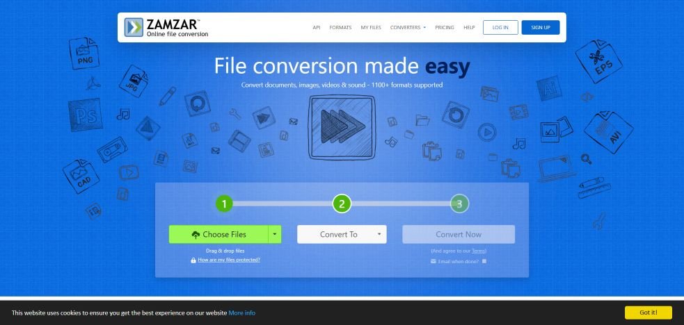 Zamzar : L'Extraordinaire convertisseur de fichiers multiformat 2 Visuel du convertisseur de fichiers ZamZar