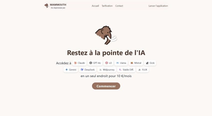  Mammouth AI : Accès premium aux meilleurs modèles d’IA