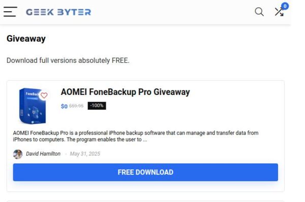 aomei fonebackup pro, logiciel de sauvegarde iphone.