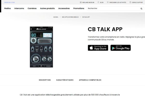 capture d'écran de l'application mobile cb talk app midland