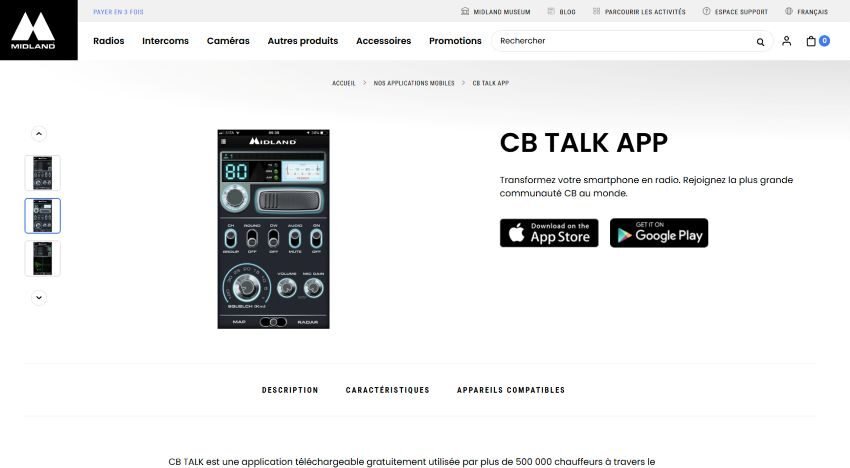 La Cibi sur téléphone mobile par Midland