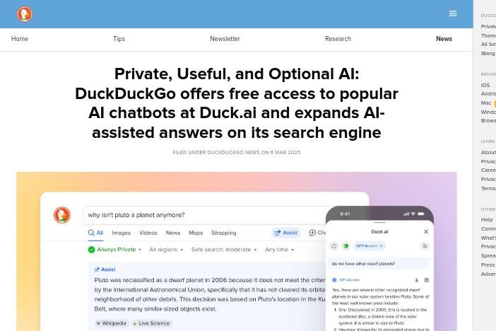 duckDuck lance l'ai privatif