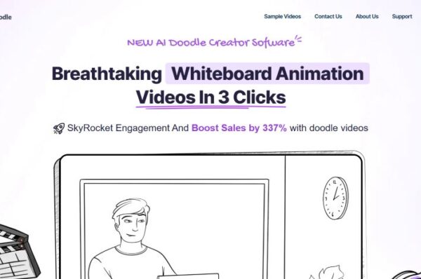 page d'accueil du logiciel de création de doodles animés instadoodle