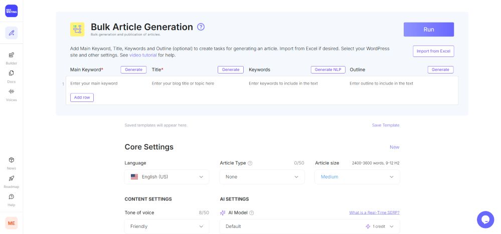 SEOWriting.ai : Génération d’articles SEO rapide et puissante 2 user interface seowriting.ai