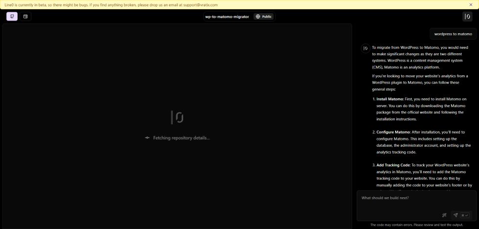 interface utilisateur de Line0