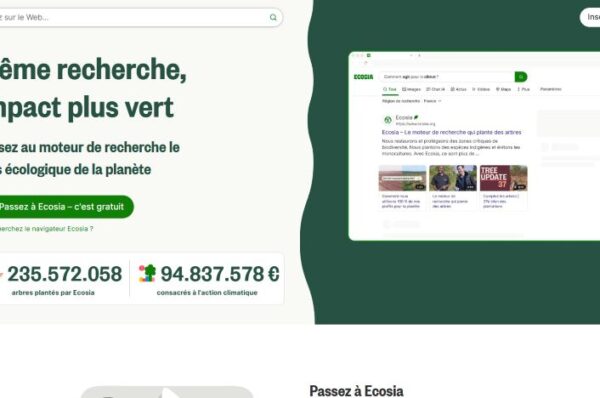 page d'accueil ecosia