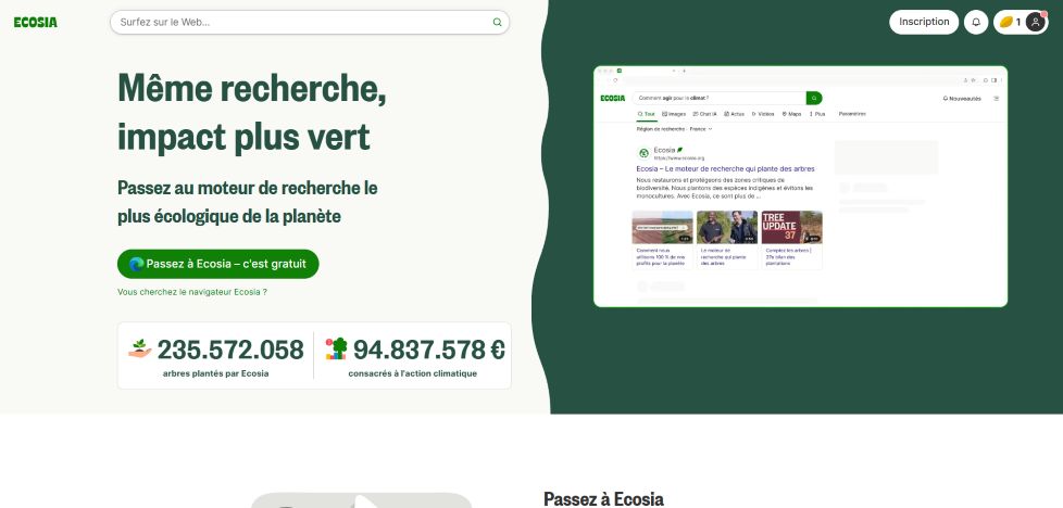 Ecosia : le moteur de recherche écologique et transparent