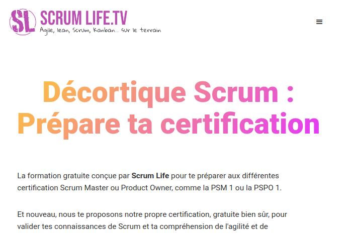 préparation à la certification Scrum PSM1