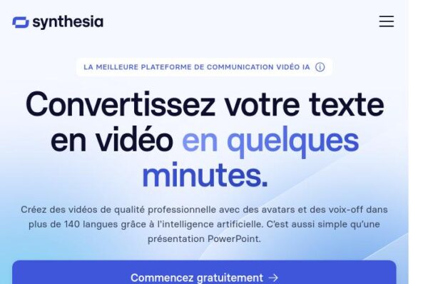 synthesia plateforme de communication vidéo ia