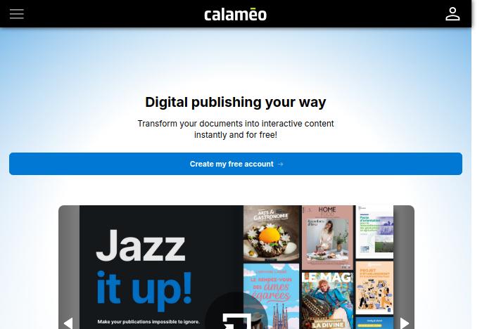 création d'ebook par calaméo