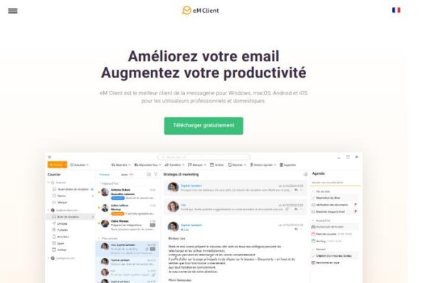 capture de l'interface utilisateur de em client