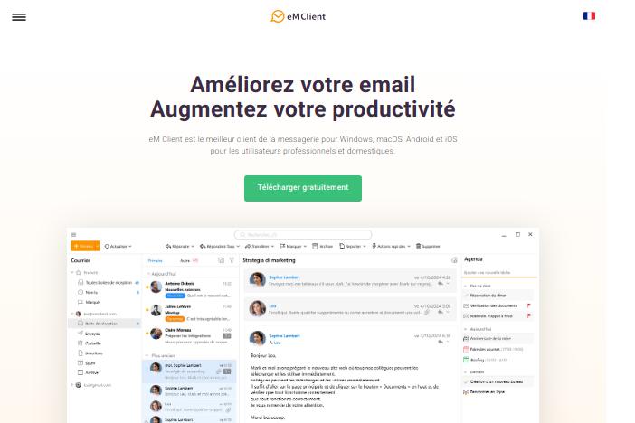 client de messagerie em client