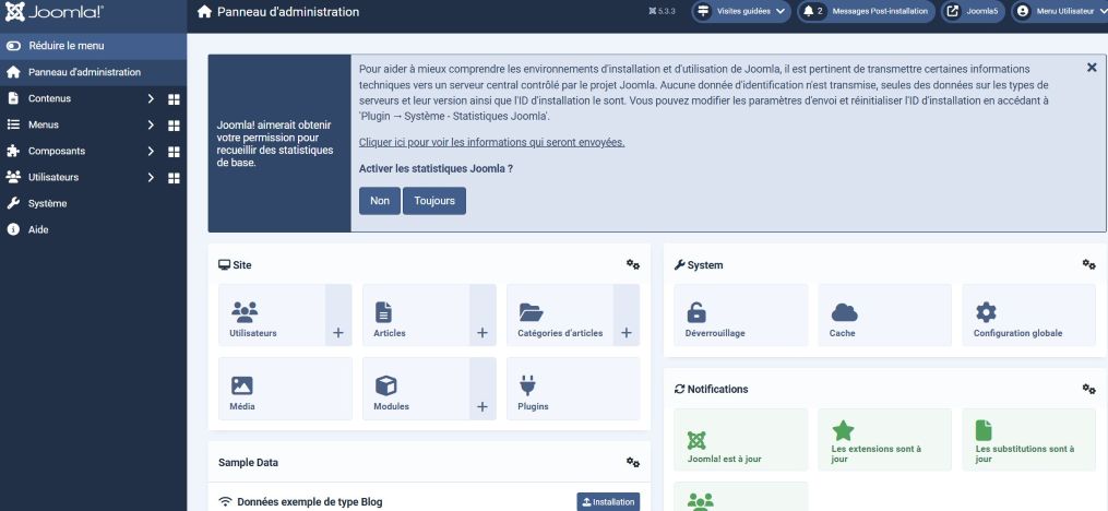 interface administration joomla! 5