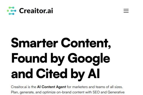 capture d'écran du site creaitor.ai