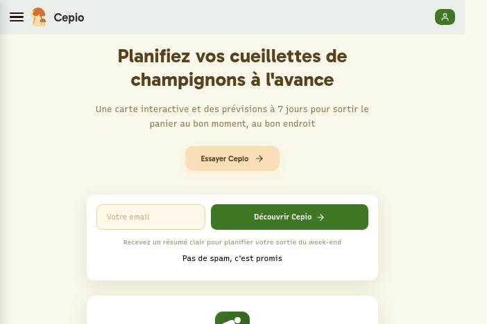capture d'écran de la page d'accueil de cepio