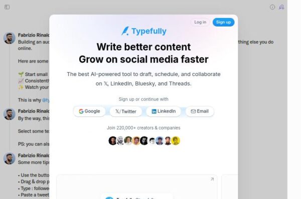 typefully, outil d'aide à la création de contenu sur les réseaux sociaux.