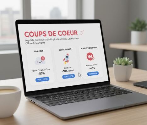 laptop avec une offre spéciale sur des logiciels et services tech