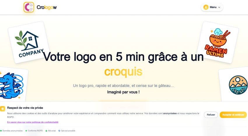 capture d'écran de la page d'accueil de croblogow