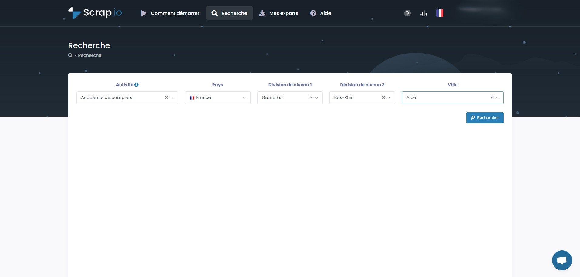 recherche academie pompier scrapio - trouver des informations