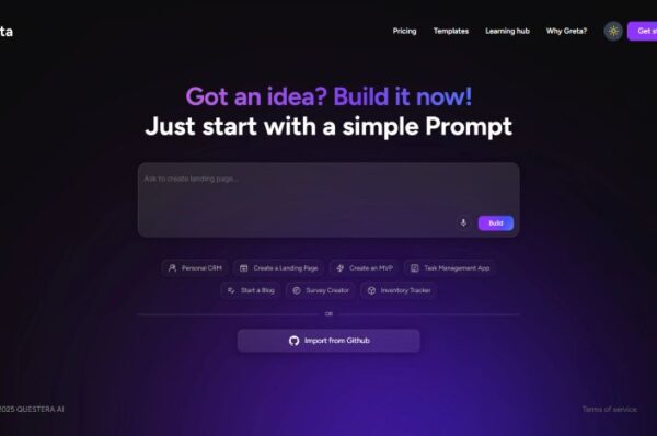 capture d'écran de la page d'accueil de greta