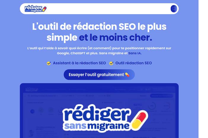 outil de rédaction seo simple et efficace. aide à la rédaction de contenu seo.