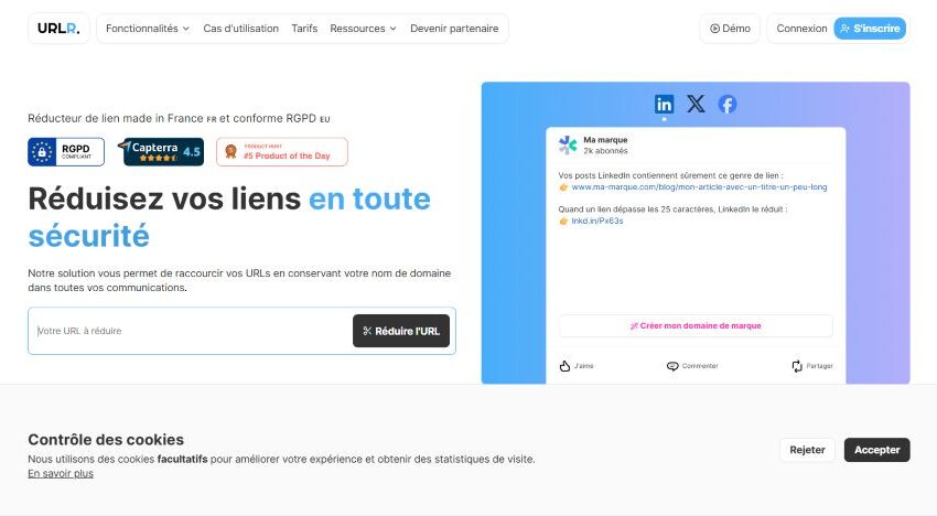  urlr : Le réducteur de lien Français indispensable