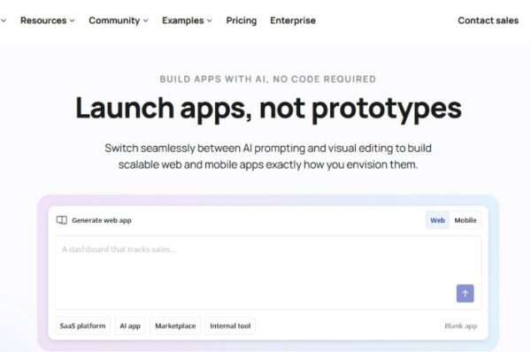capture d'écran de la plateforme bubble pour créer des applications web et mobiles avec ai sans code