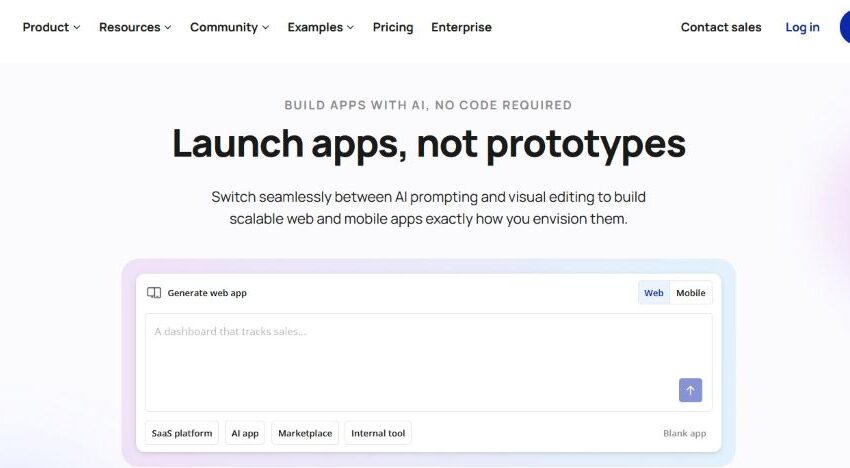capture d'écran de la plateforme bubble pour créer des applications web et mobiles avec ai sans code