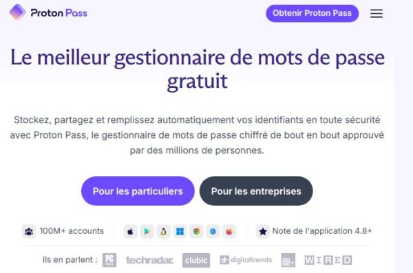 proton pass, gestionnaire de mots de passe sécurisé