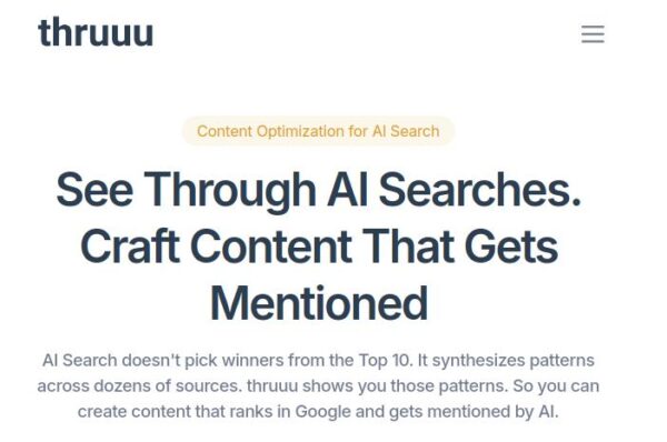 thruuu plateforme d'optimisation de contenu pour les recherches ia