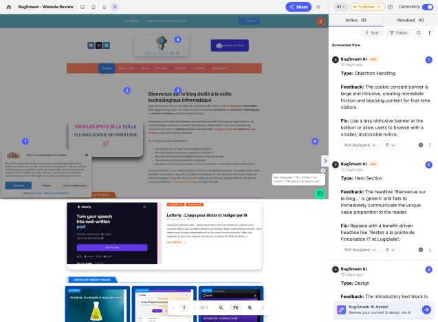 capture d'écran du blog sur la veille technologique informatique. outils et services pour les webmasters et les créateurs de contenu.