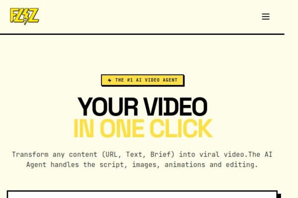 page d'accueil de fl3z, outil d'intelligence artificielle pour créer des vidéos.