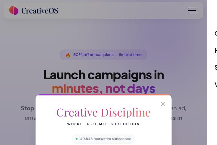 capture d'écran du site creativeos